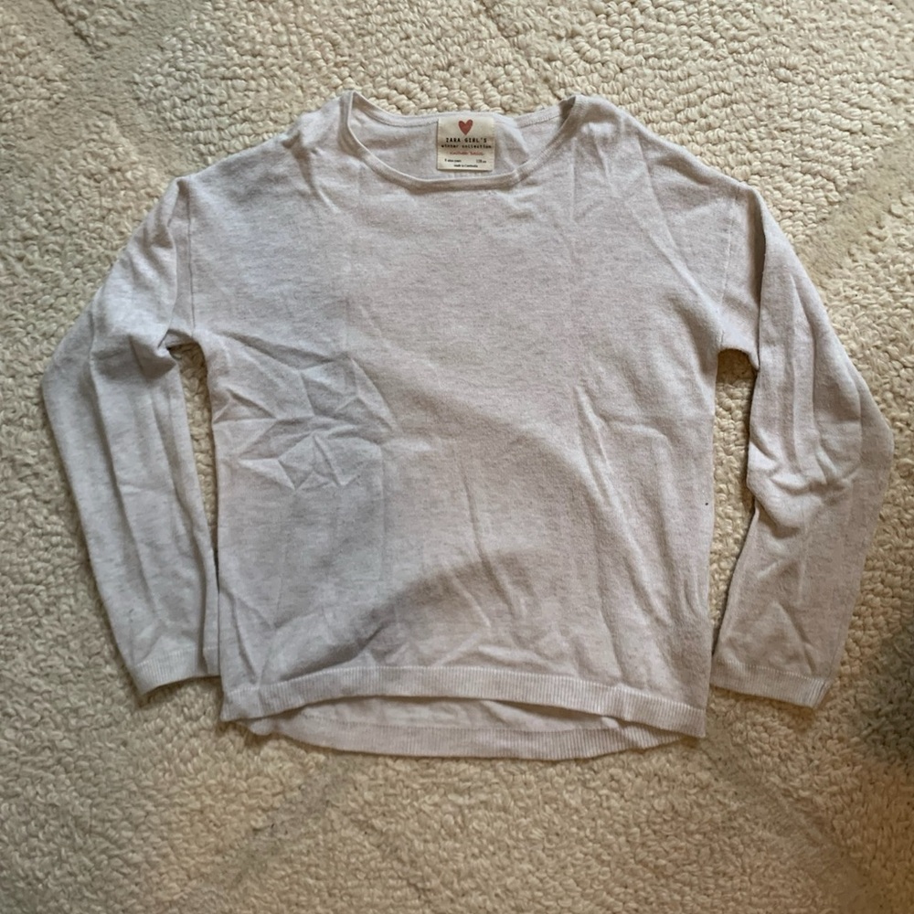 Zara Girls Knit Cream Sweater